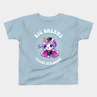 Big Dreams Flight Attendant Unicorn Ocean Edition Kids T-Shirt